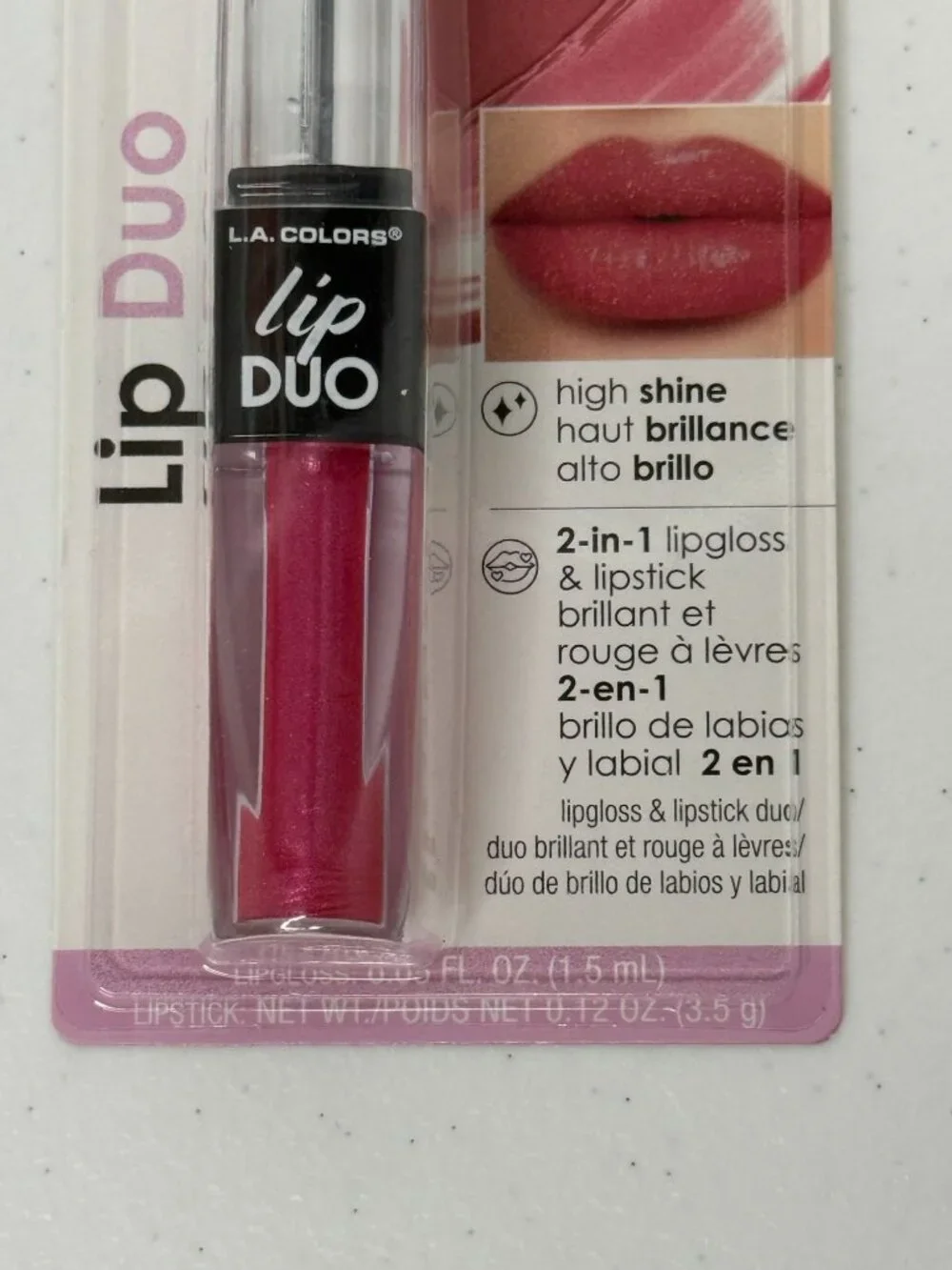 LA Colors Lip Duo Flushed C62214 Lipstick & Lip Gloss New